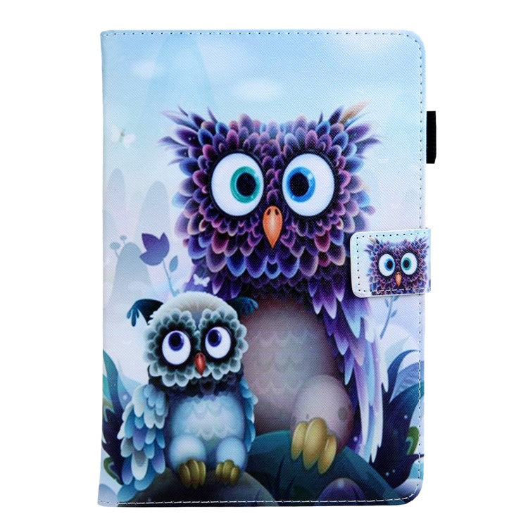 Universal Animal Patterned 8-inch PU Leather Stand Tablet Case for Huawei MediaPad T3 8.0 / iPad mini 5, etc - Owls