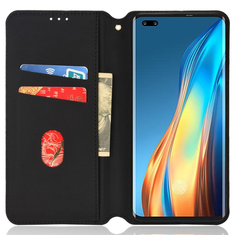 For TECNO Phantom X / AC8 Cell Phone Case Wallet Supporting Stand Imprinted Pattern PU Leather + TPU Phone Covering - Black