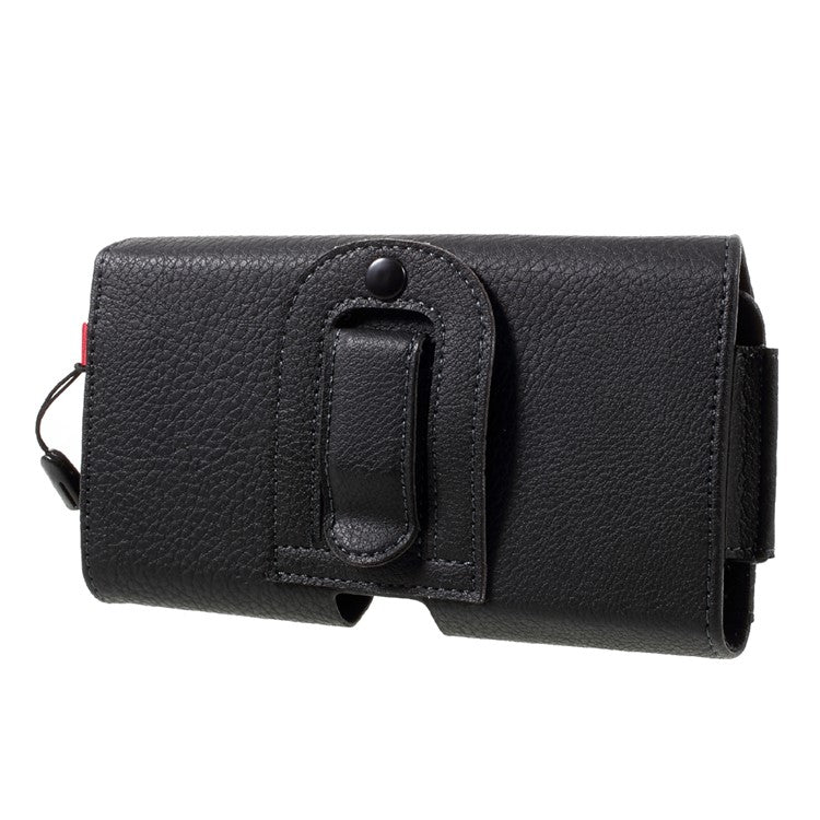 Litchi Leather Holster Cover Dual-layer Coin/Card Slots Pouch for iPhone 8 Plus / Samsung S9+, Size: 160 x 83 x 10mm