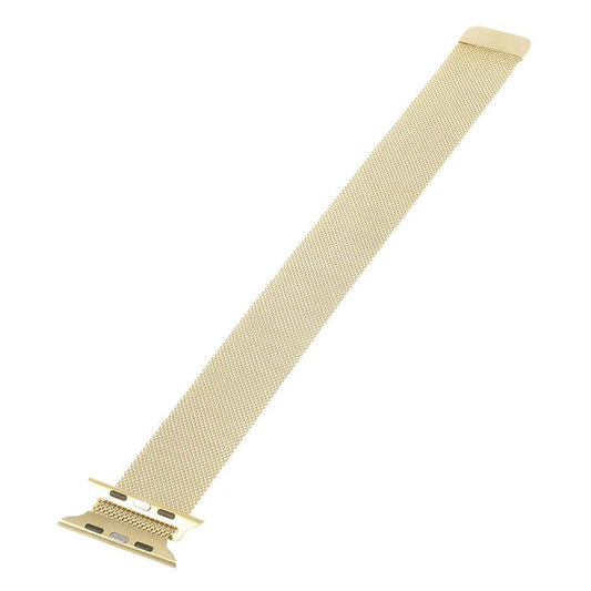 Milanese Stainless Steel Watchband Wristband for Apple Watch Series 10 46mm / Ultra 2 Ultra 49mm / 9 8 7 45mm / SE (2023) SE (2022) SE 6 5 4 44mm / 3 2 1 42mm - Champagne Gold Color