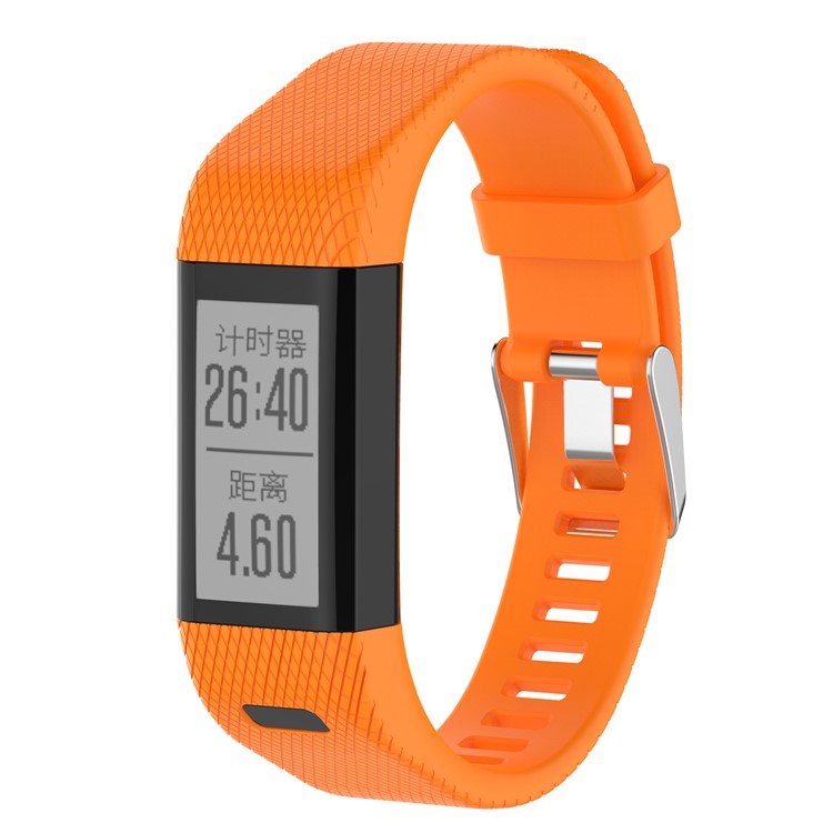 For Garmin Vivosmart HR+/Approach X10/X40 Soft Silicone Watch Strap Wristband Replacement with Installation Tools - Orange