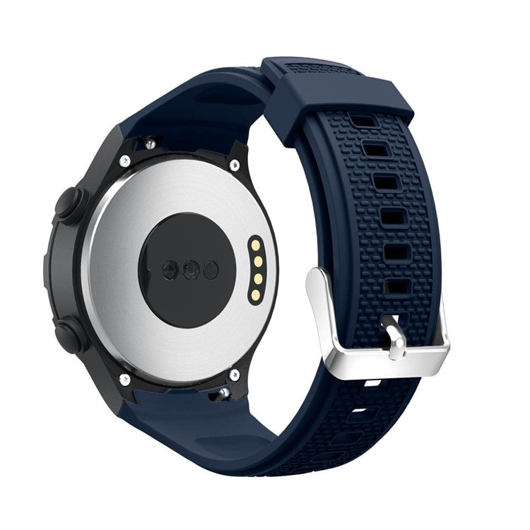 20mm Textured Silicone Watch Sports Strap for Huawei Watch 2 - Dark Blue