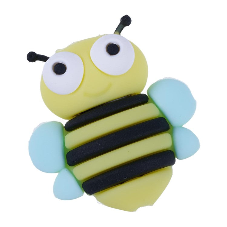 Cute Insect Pattern Charging Cord Protector USB Data Wire Protection Cover - Bee