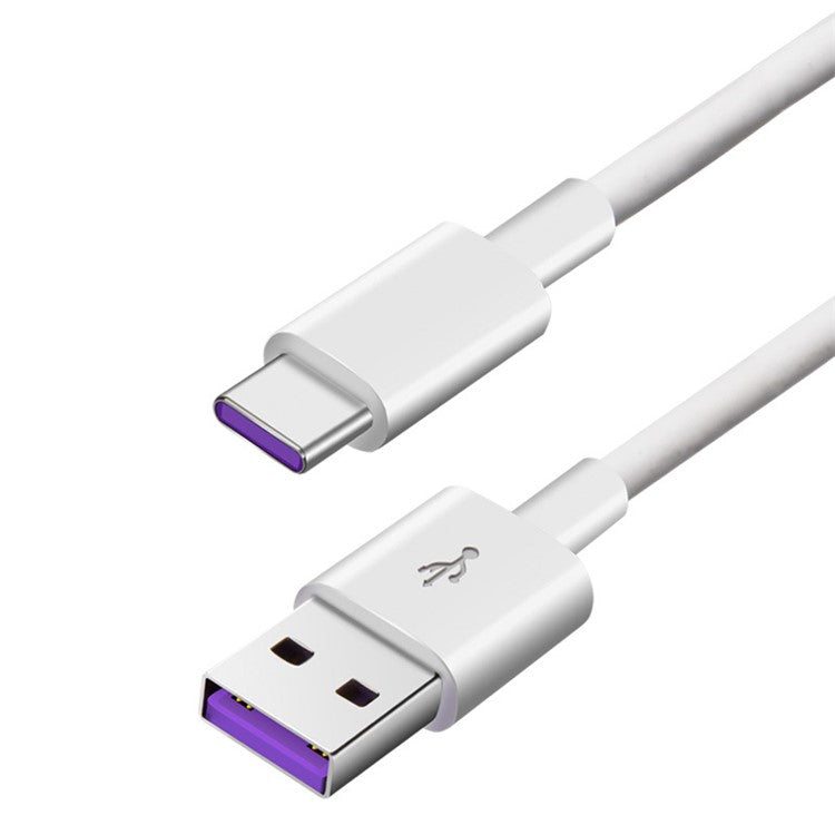 5A 1m Type-C Fast Charging Data Cable for Huawei Samsung etc. - White
