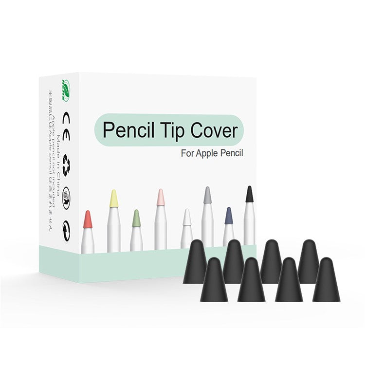 8Pcs Universal Wear Resistant Replacement Pen Nib Cases for Apple Pencil/Pencil (2nd Generation) - Black