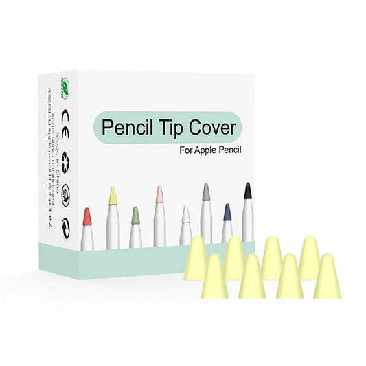 8Pcs Universal Wear Resistant Replacement Pen Nib Cases for Apple Pencil/Pencil (2nd Generation) - Yellow