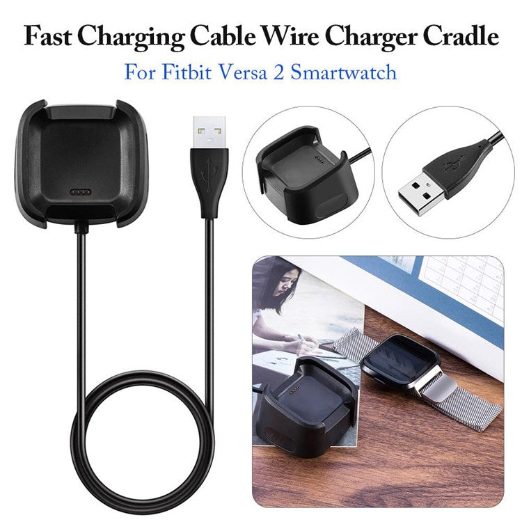 Portable Smart Watch Charger USB Plug Magnetic Charging Base Dock for Fitbit Versa 2