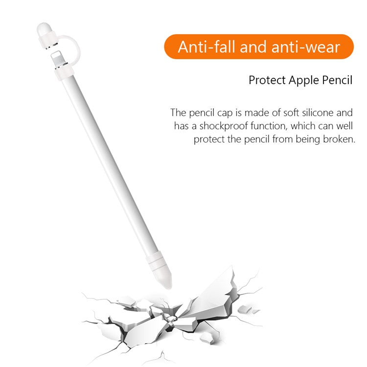 Silicone Cap Holder + Nib Cover + Connector Adapter Tether for Apple Pencil