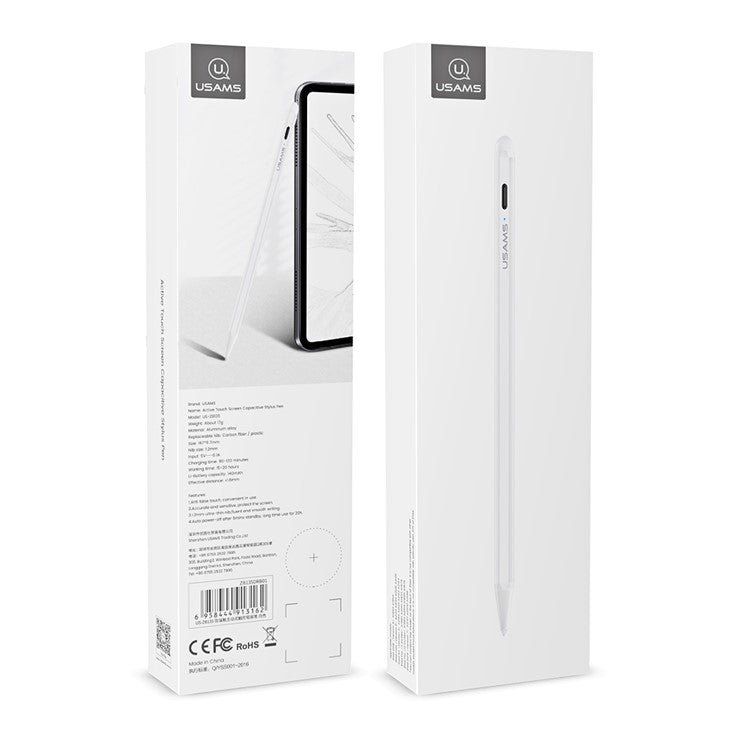 USAMS US-ZB135 Precise Touch Palm Rejection Active Touch Capacitive Stylus Pen for 2018-2020 Apple iPad