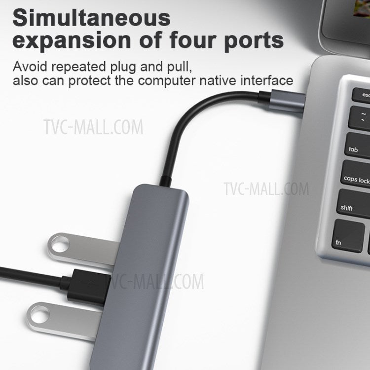2008N 5-in-1 Multifunction Type-C to Hub Adapter with USB 3.0 TF SD Card Reader Port