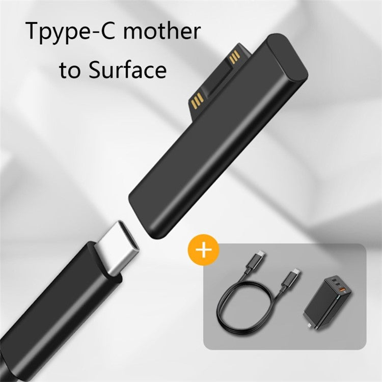 Type-C Female PD Converter USB C Adapter for Microsoft Surface Pro 3 / 4 / 5 / 6