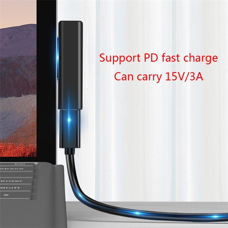 Type-C Female PD Converter USB C Adapter for Microsoft Surface Pro 3 / 4 / 5 / 6