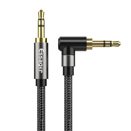 ESSAGER 3.5mm Jack Male to Male Audio AUX Cable for PC Mobile Phone Speaker, 1.5m - Black
