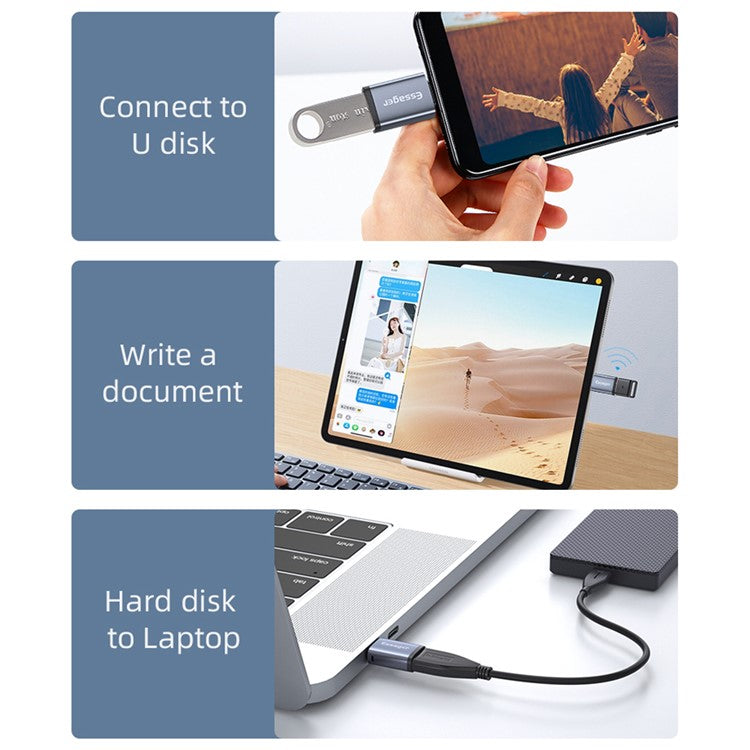 ESSAGER Mini USB 3.0 Adapter Mobile Phone Type-C Male to USB Female OTG Adapter Converter Connector