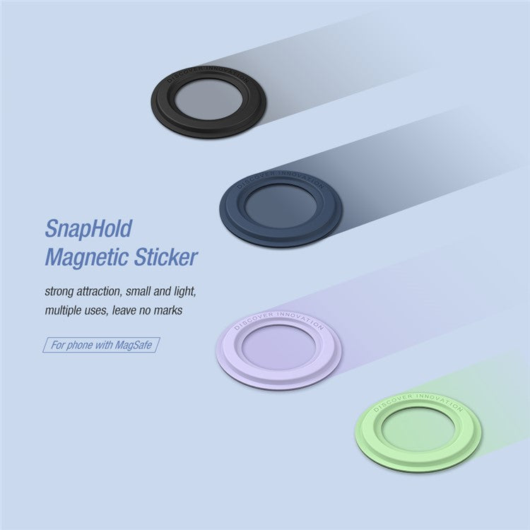 NILLKIN Multi-Color Strong Magnet SnapHold Magnetic Sticker for Smartphones Compatible with MagSafe - Black