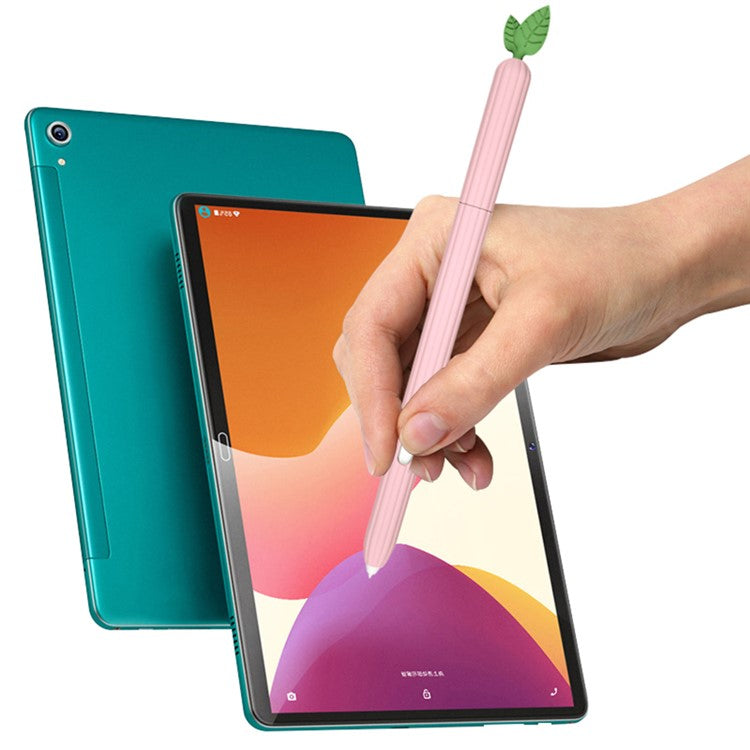 Vegetables Style Silicone Sleeve Case for Samsung Galaxy Tab S6 Lite/S6 Lite (2022), Pen Holder Protective Skin Cover - Orange