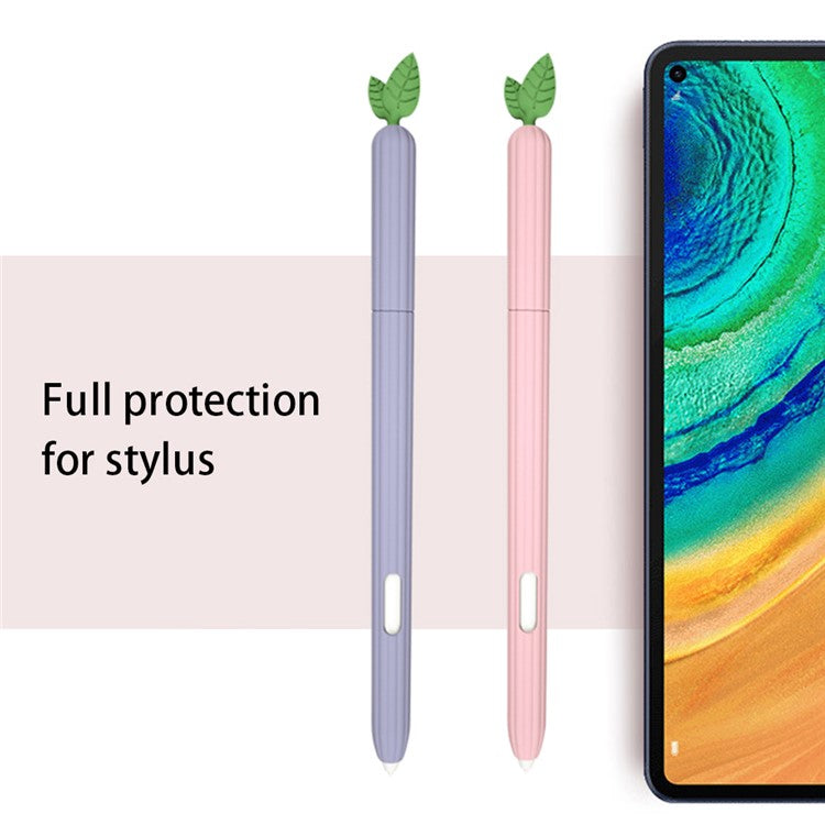 Vegetables Style Silicone Sleeve Case for Samsung Galaxy Tab S6 Lite/S6 Lite (2022), Pen Holder Protective Skin Cover - Purple