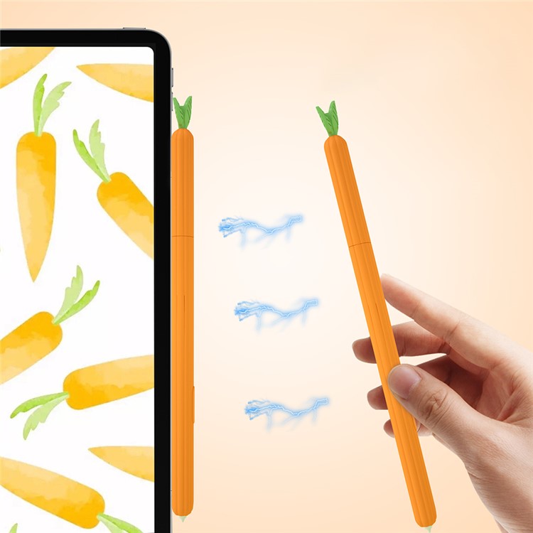 Portable Soft Silicone Case for Samsung Galaxy Tab S6 SM-T860 (Wi-Fi)/SM-T865 (LTE), Carrot Shaped Stylus Sleeve Cover Anti-Slip Smooth Grip Accessories - Purple