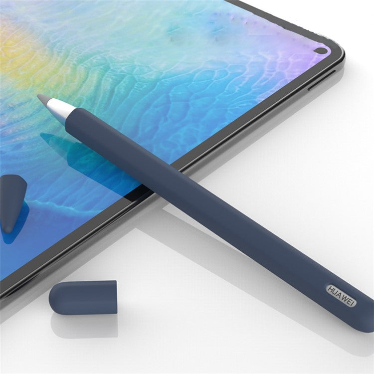 For Huawei M-Pencil 1st Generation Silicone Stylus Pen Cover Holder Anti-Slip Pen Sleeve with Protective Nib Cover - Black