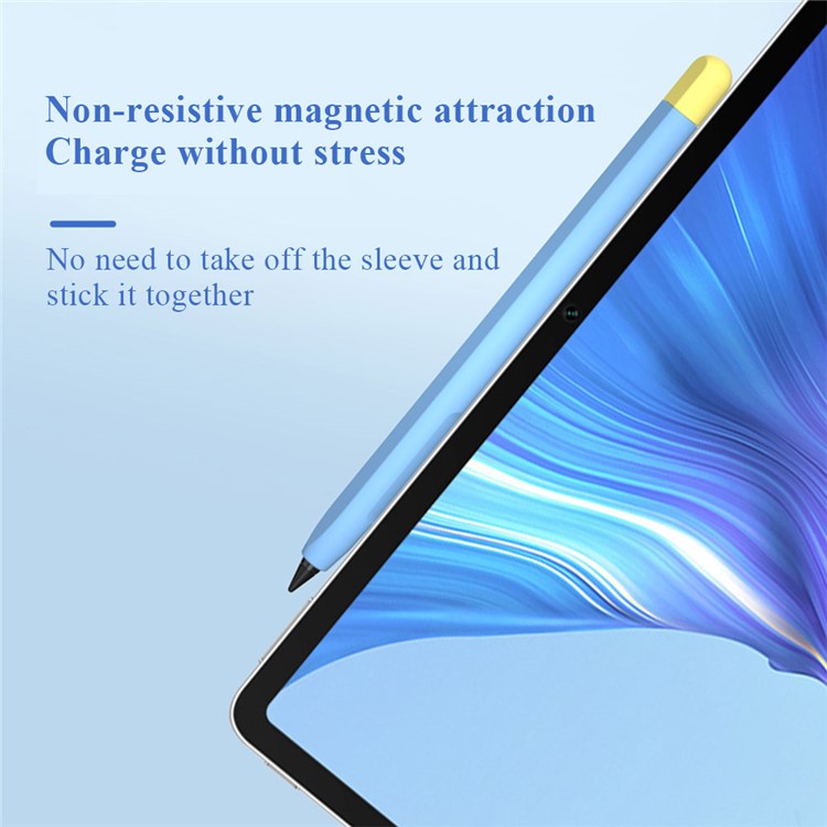 For Honor Magic-Pencil 2 Soft Liquid Silicone Sleeve Cover Pen Holder Protective Skin Case Non-Slip Smooth Grip Accessories with Pen Cap - Black