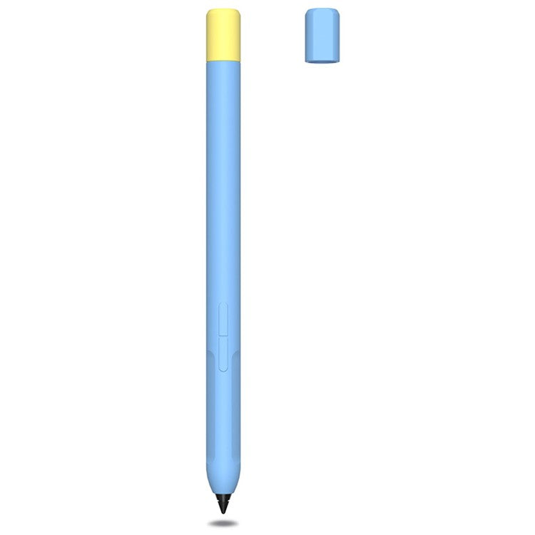 For Xiaomi Inspired Stylus Anti-Slip Case Liquid Silicone Holder Sleeve Skin Cover with Pen Cap - Sky Blue
