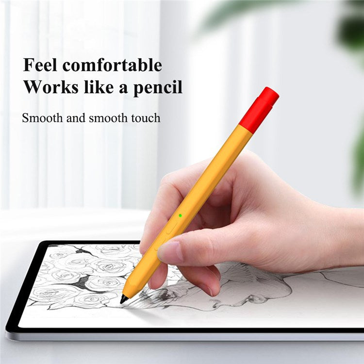 For Lenovo Xiaoxin Stylus Contrast Color Liquid Silicone Protective Pencil Case Wrap Cover Sleeve - Sky Blue