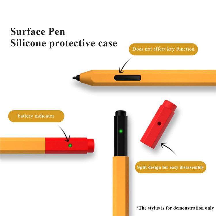 For Microsoft Surface Pen Liquid Silicone Protective Pencil Case Dust Proof Wrap Cover Sleeve - Green
