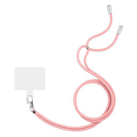 1.5m Universal Crossbody Body Phone Lanyard with Patch Adjustable Shoulder Strap Cellphone Neck Strap - Pink