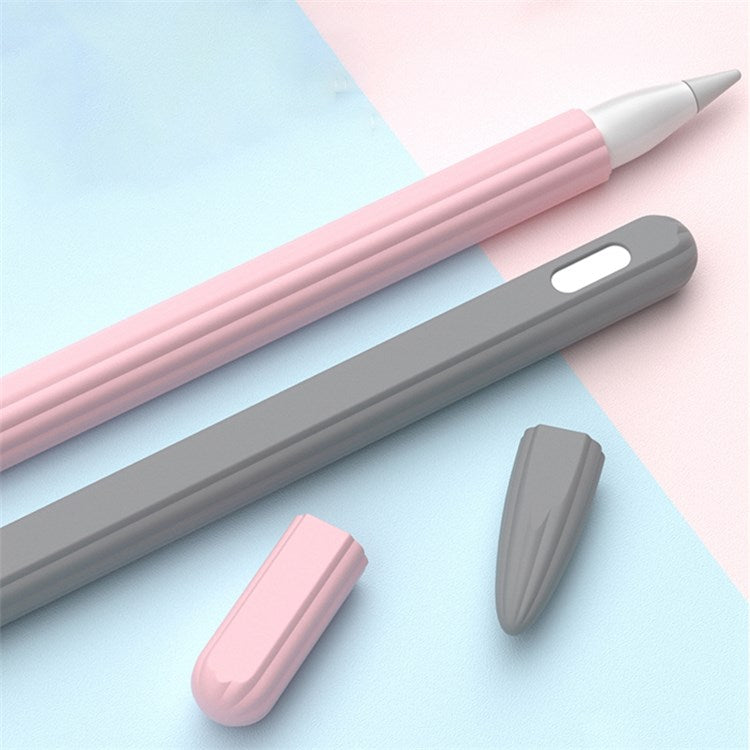 For Apple Pencil Pro / Pencil (2nd Generation) Anti-Slip Liquid Silicone Stylus Pen Sleeve Stylus Pen Cover - Pink