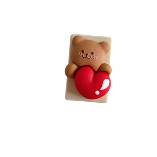 Cute Pattern Charging Cord Protector USB Data Cable Chomper USB Charger Saver for Lightning, Type-C, Micro USB Wires - Heart Bear