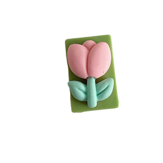 Cute Pattern Charging Cord Protector USB Data Cable Chomper USB Charger Saver for Lightning, Type-C, Micro USB Wires - Pink Tulip