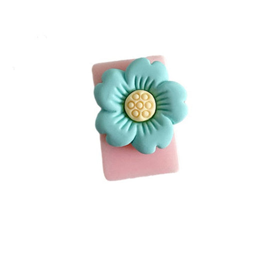 Cute Pattern Charging Cord Protector USB Data Cable Chomper USB Charger Saver for Lightning, Type-C, Micro USB Wires - Blue Petals