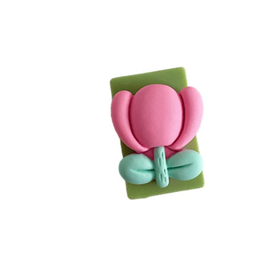 Cute Pattern Charging Cord Protector USB Data Cable Chomper USB Charger Saver for Lightning, Type-C, Micro USB Wires - Rose Tulip