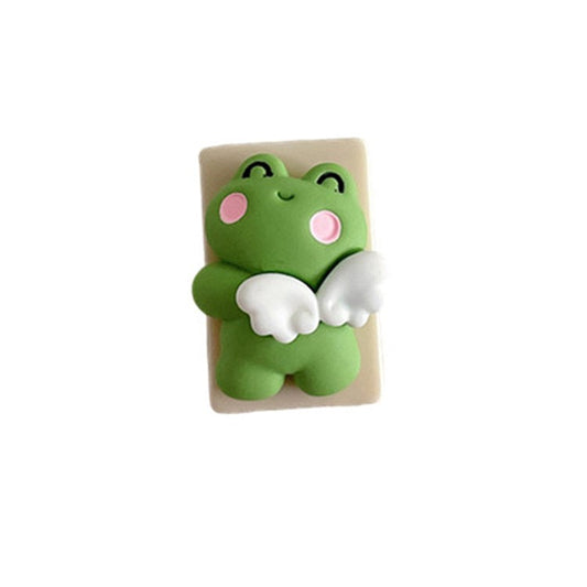Cute Pattern Charging Cord Protector USB Data Cable Chomper USB Charger Saver for Lightning, Type-C, Micro USB Wires - Frog Angel