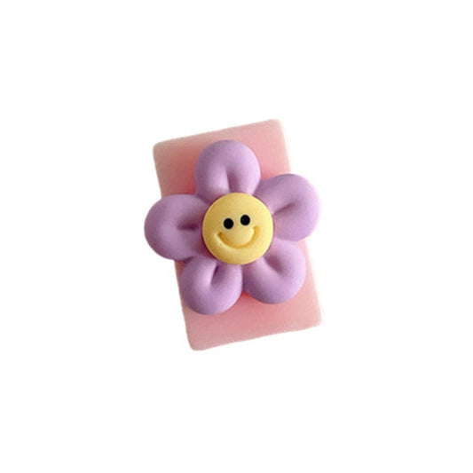 Cute Pattern Charging Cord Protector USB Data Cable Chomper USB Charger Saver for Lightning, Type-C, Micro USB Wires - Purple Sunflower