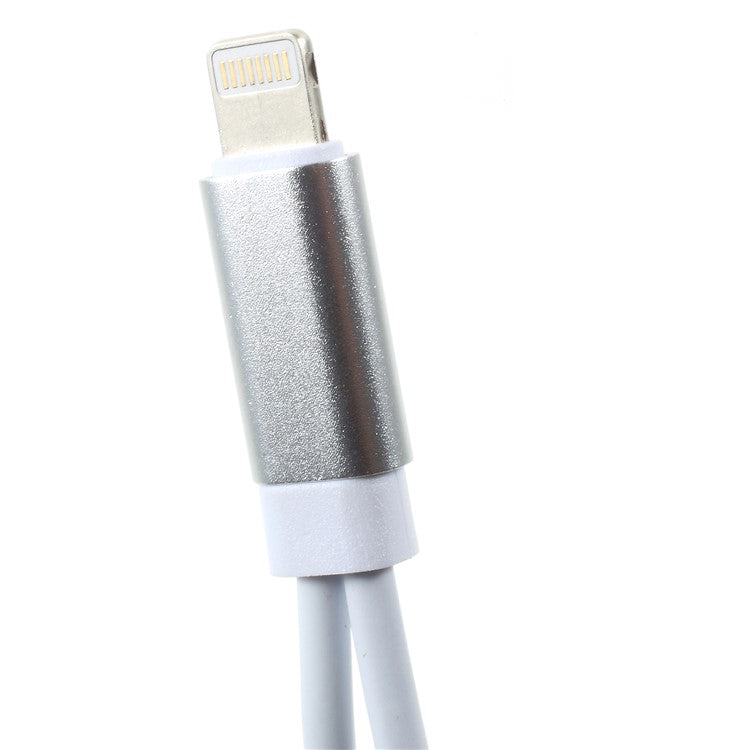 2 in 1 Lightning Converter Cable with 3.5mm Audio Jack and Charge Port for iPhone 8/8 Plus/7/7 Plus - Silver Color / White Cable
