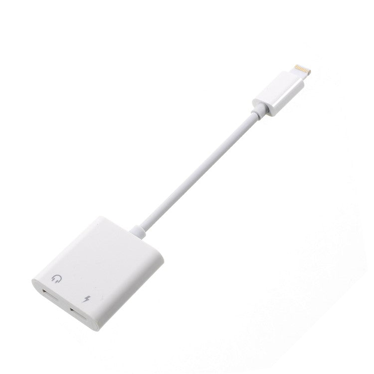 Dual Lightning Headphone Audio and Charge Adapter for iPhone 8/8 Plus/7 / 7 Plus, Support iOS 11.0 - White