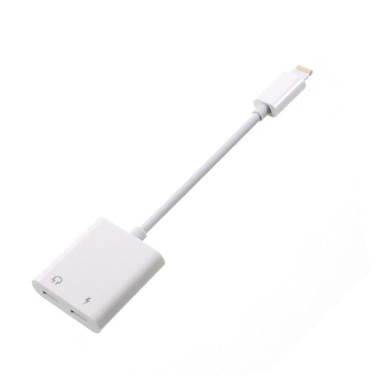Dual Lightning Headphone Audio and Charge Adapter for iPhone 8/8 Plus/7 / 7 Plus, Support iOS 11.0 - White