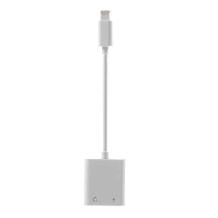 Dual Lightning Headphone Audio and Charge Adapter for iPhone 8/8 Plus/7 / 7 Plus, Support iOS 11.0 - White
