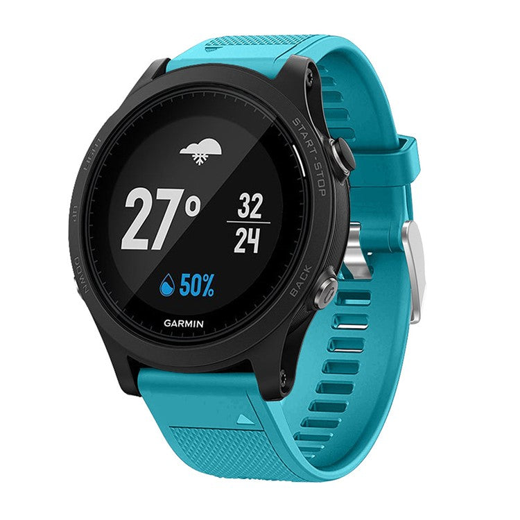 Rhombus Texture Pin Buckle Silicone Watch Strap Replacement for Garmin Forerunner 935 - Sky Blue