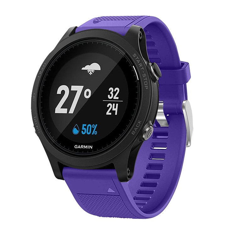 Soft Rhombus Texture Silicone Watch strap with Pin Buckle for Garmin Forerunner 935 - Purple
