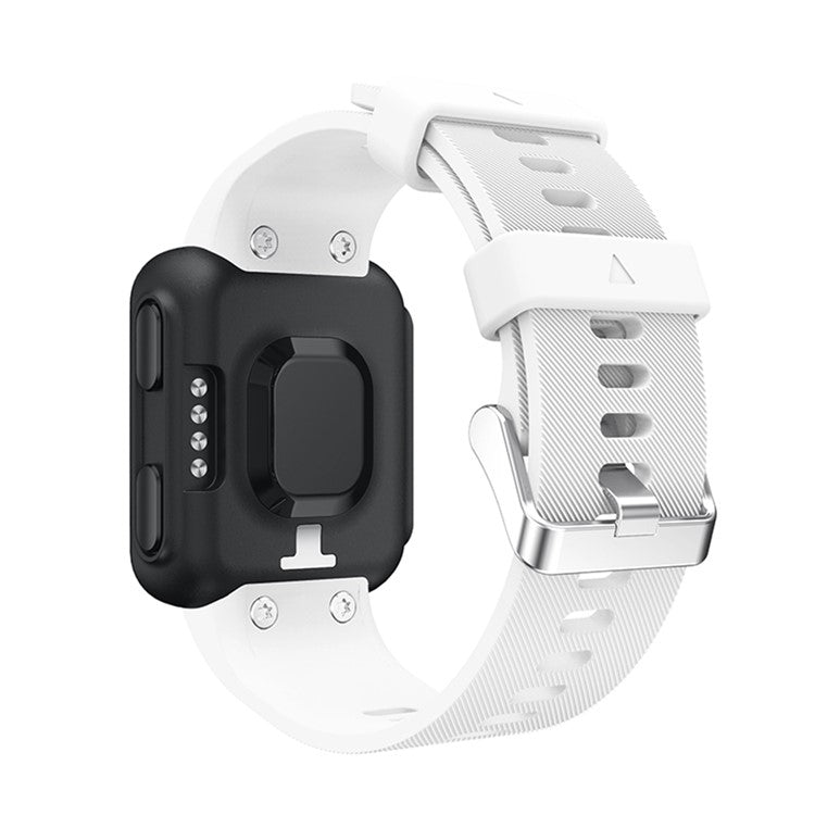 For Garmin Forerunner 35 Silicone Watch Band Pin Buckle Wrist Strap - White