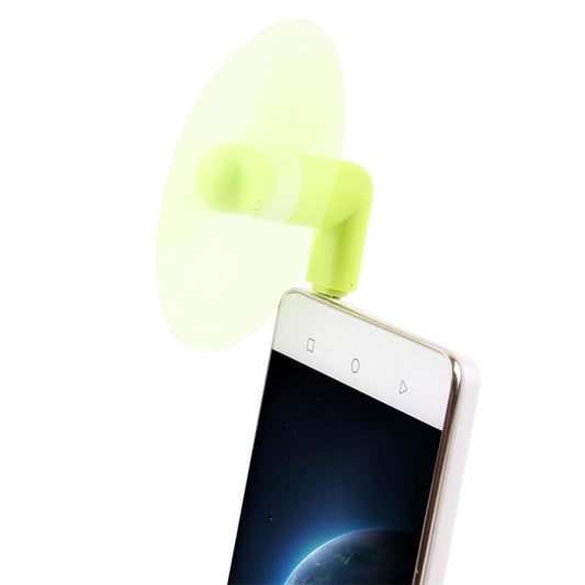 USB Type C Flexible TPE Mini Cooling Fan for Samsung Galaxy S8/LG G6 Etc. - Green