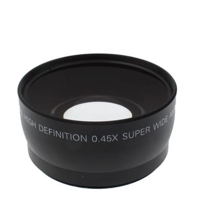0.45X 58mm Wide Angle Lens with Macro for Canon 350D / 400D / 450D / 500D / 1000D / 550D / 600D / 1100D (Black) - UNIQKART