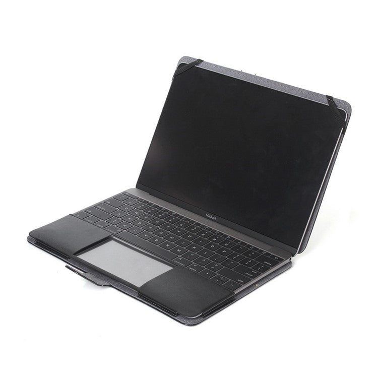 Crazy Horse Leather Protective Case for MacBook 12-inch with Retina Display(2015) - Black