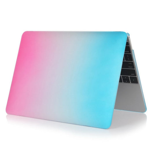 Fashion Rainbow Hard Protective Cover for MacBook 12-inch with Retina Display(2015) - Rose / Blue