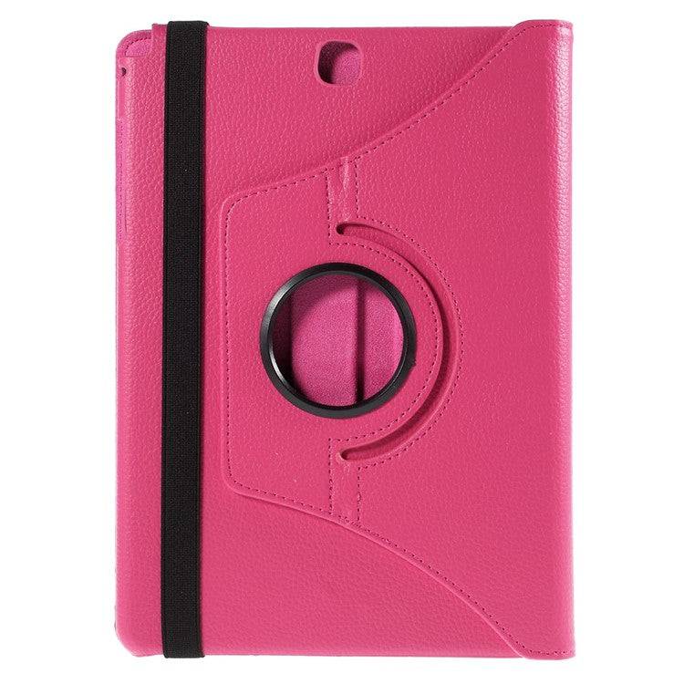 For Samsung Galaxy Tab A 9.7 T550 T555 Lychee Litchi Leather Cover with Rotary Stand - Rose