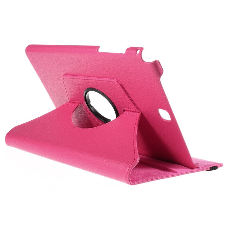 For Samsung Galaxy Tab A 9.7 T550 T555 Lychee Litchi Leather Cover with Rotary Stand - Rose