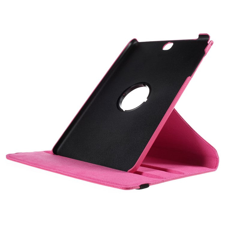 For Samsung Galaxy Tab A 9.7 T550 T555 Lychee Litchi Leather Cover with Rotary Stand - Rose