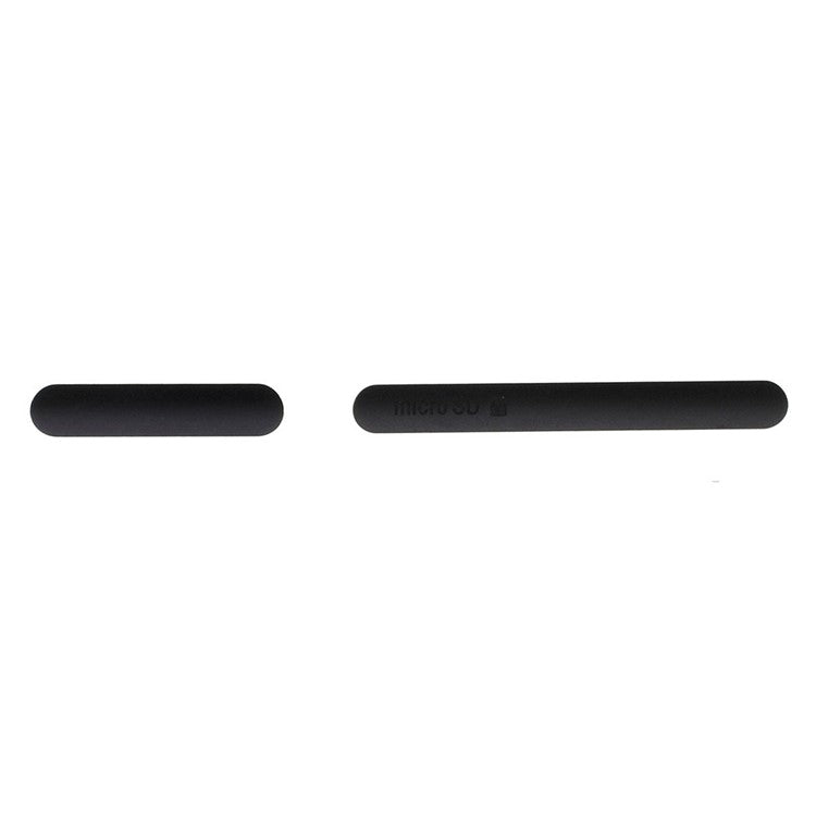 OEM Micro SD SIM Card Slots & USB Charging Port Anti-dust Plugs for Sony Xperia Z3 D6603 D6643 D6653 D6616 - Black